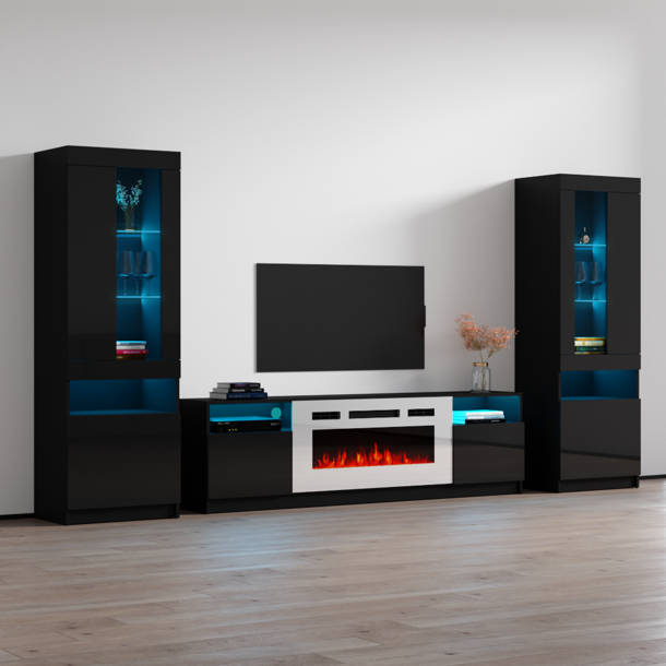 Orren Ellis Delaine TV Stand for TVs up to 90" with Fireplace Included